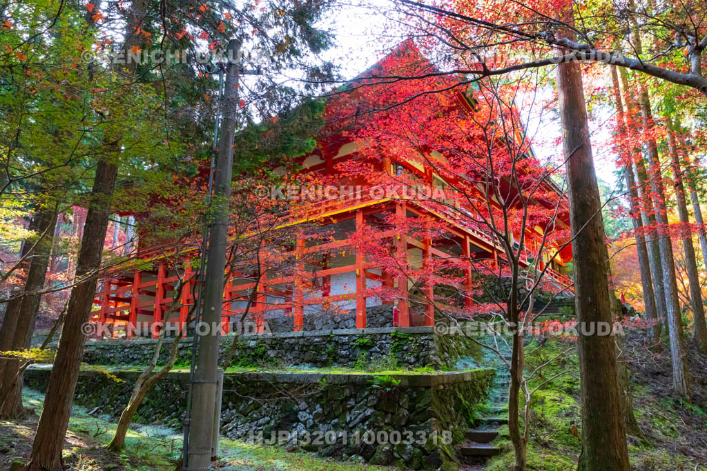 滋賀県　比叡山延暦寺（横川）　紅葉と横川中堂
