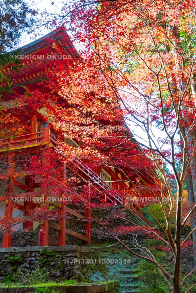 滋賀県　比叡山延暦寺（横川）　紅葉と横川中堂