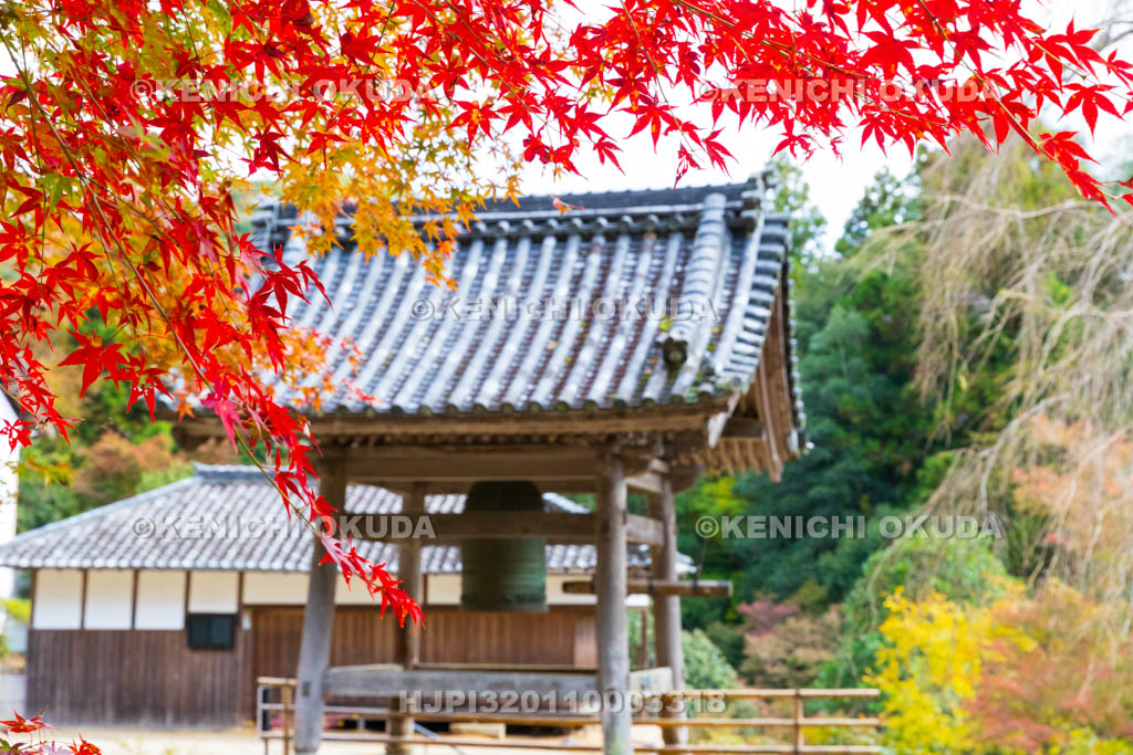 奈良県 正暦寺 紅葉と鐘楼