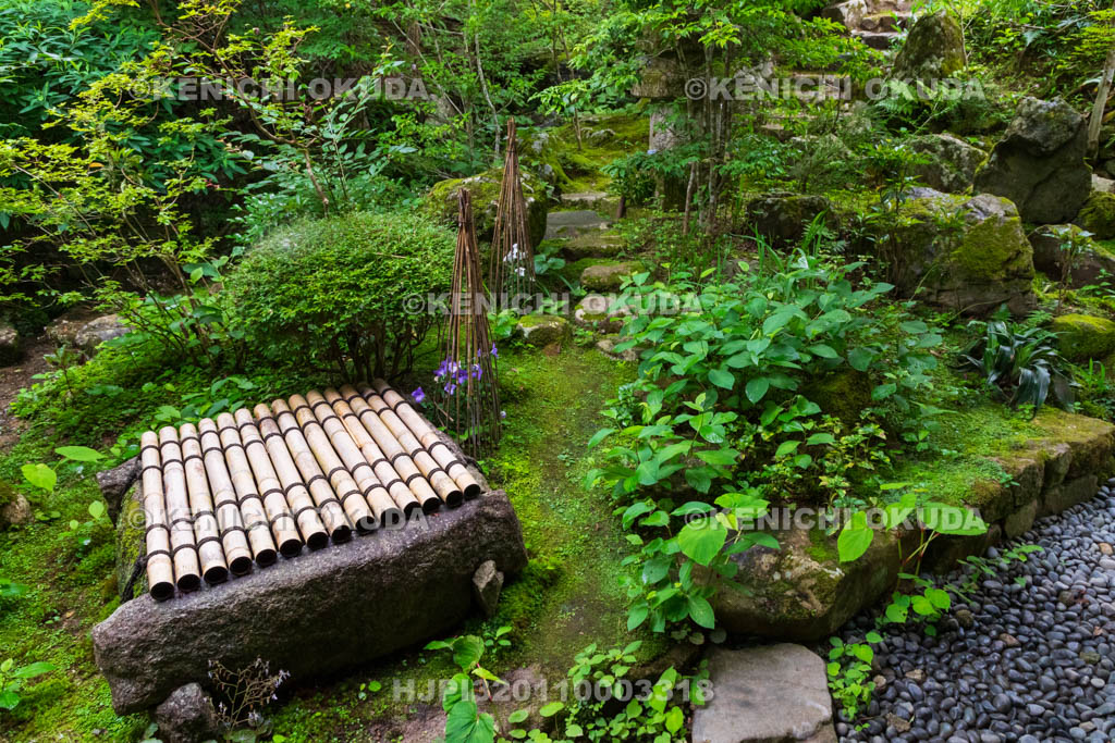 京都府　大原の里　宝泉院　庭園（囲炉裏の部屋前）