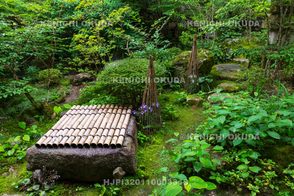 京都府　大原の里　宝泉院　庭園（囲炉裏の部屋前）