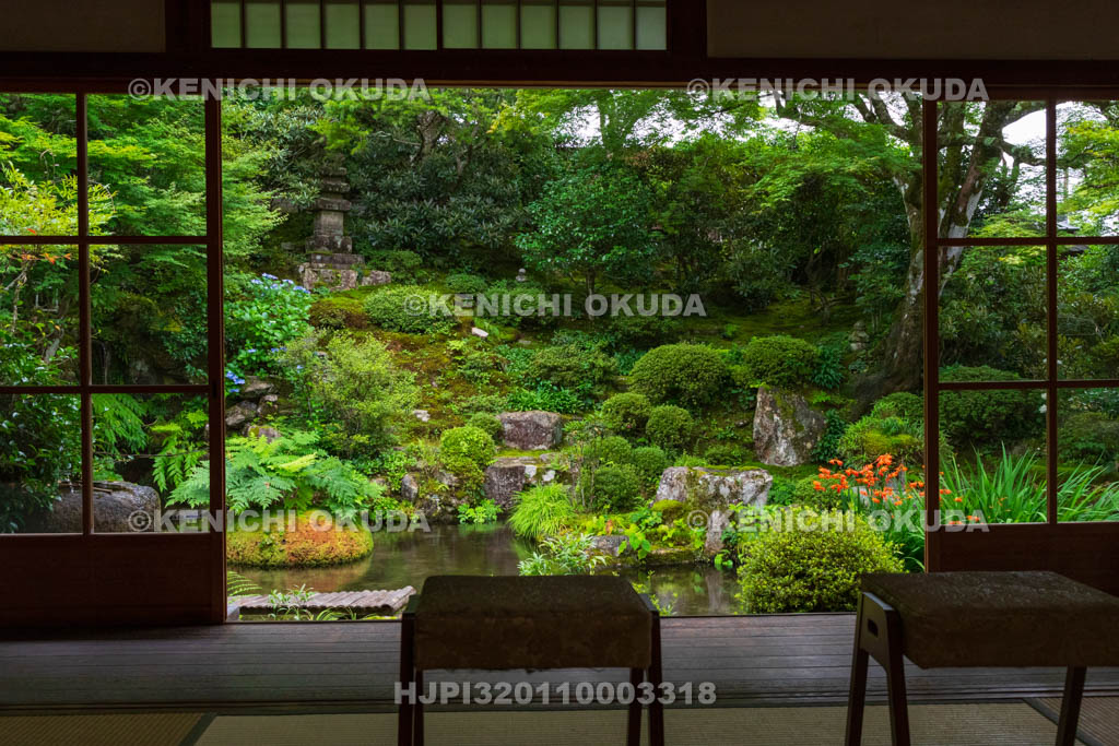 京都府 大原の里 実光院 客殿から望む契心園(けいしんえん)