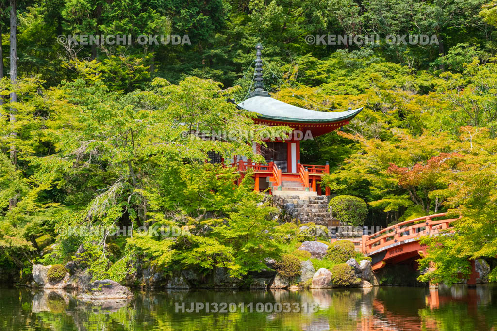 京都府　醍醐寺　新緑の弁天堂