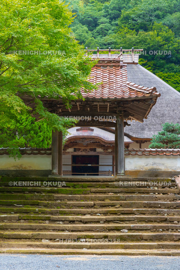 島根県　津和野　永明寺（ようめいじ）　山門と本堂（県指定有形文化財）