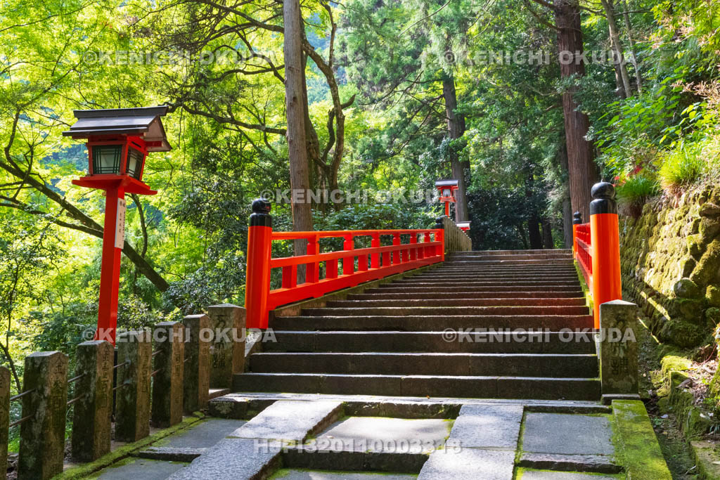 京都府　鞍馬寺　九十九折（つづらおり）参道　万栄橋付近