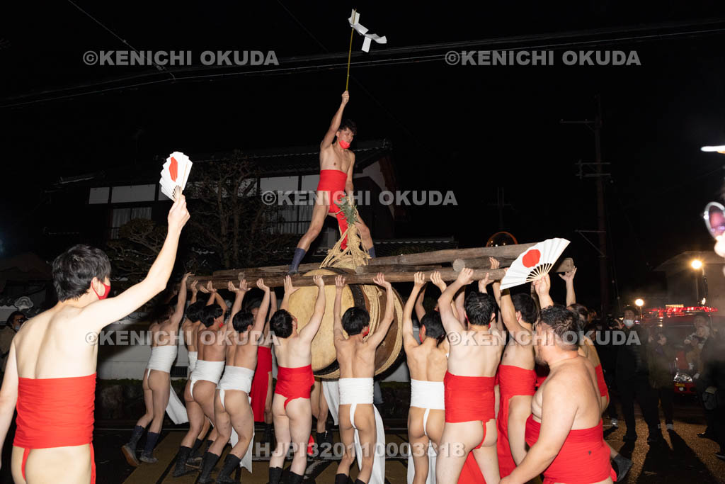 滋賀県　勝部神社　勝部の火まつり　大太鼓