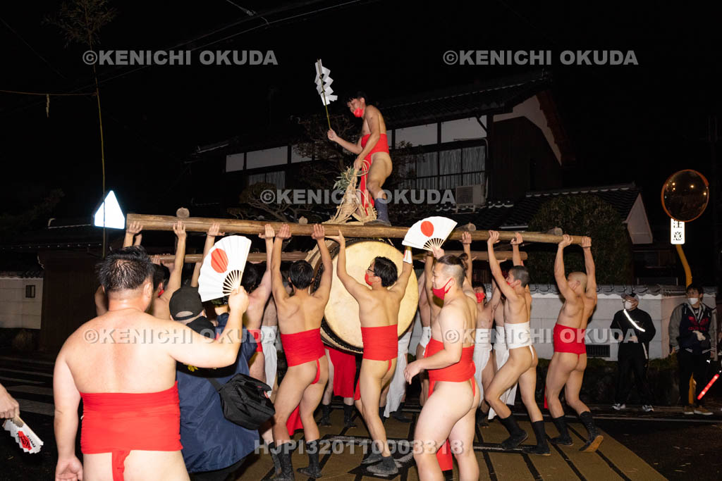 滋賀県　勝部神社　勝部の火まつり　大太鼓