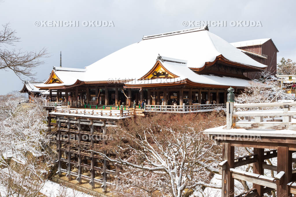 京都府　雪の清水寺　本堂（国宝）
