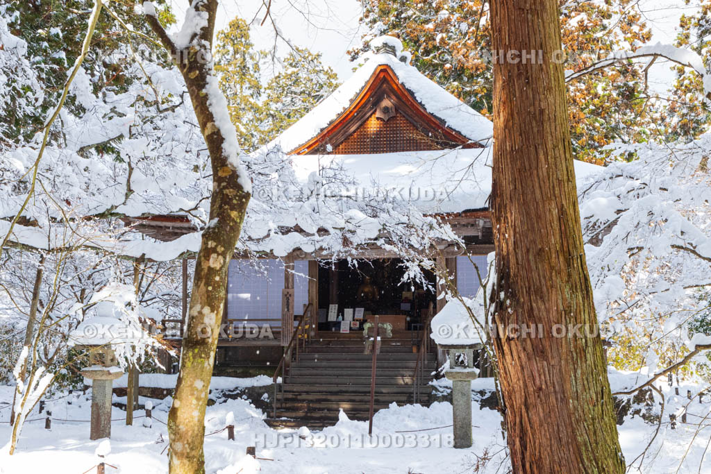 京都府　雪の三千院　往生極楽院（重要文化財）