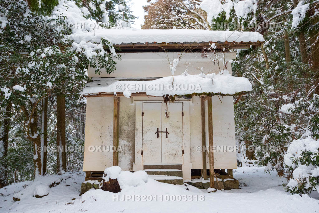 京都府　大原の里　雪の来迎院　如来蔵