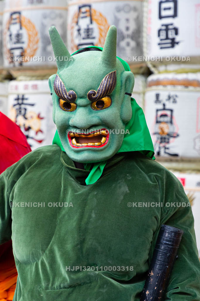 京都府　石清水八幡宮　鬼やらい神事　青鬼