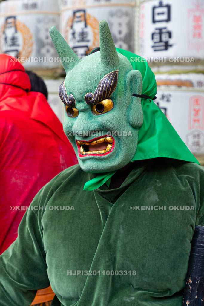 京都府　石清水八幡宮　鬼やらい神事　青鬼