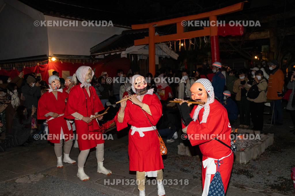 京都府　満足稲荷神社　節分祭　ひょっとこ踊り