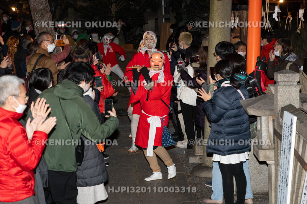 京都府　満足稲荷神社　節分祭　ひょっとこ踊り