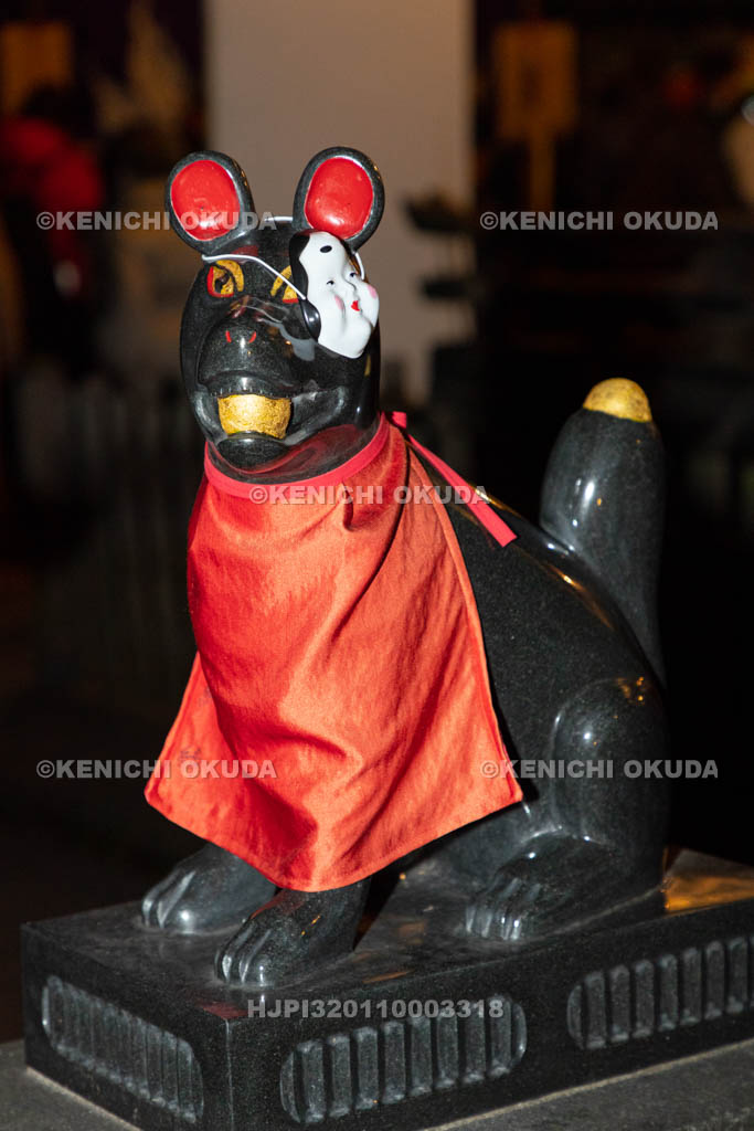 京都府　満足稲荷神社　節分祭　狛狐