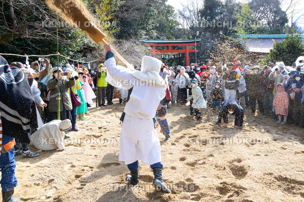 奈良県　廣瀬大社　砂かけ祭（お田植祭）　庭上の儀