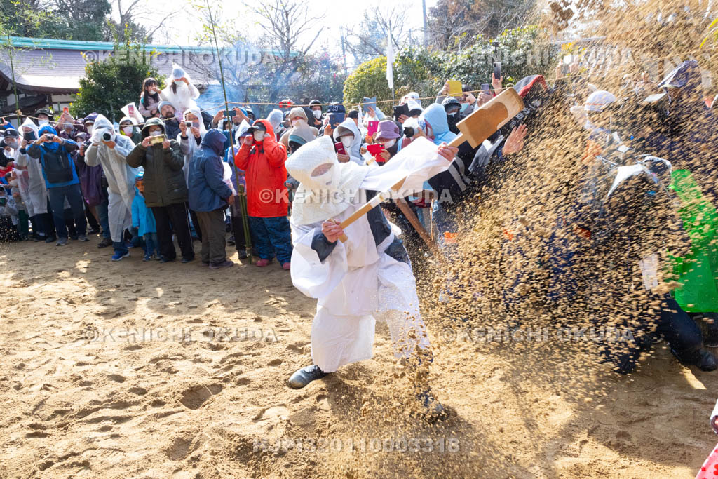 奈良県　廣瀬大社　砂かけ祭（お田植祭）　庭上の儀