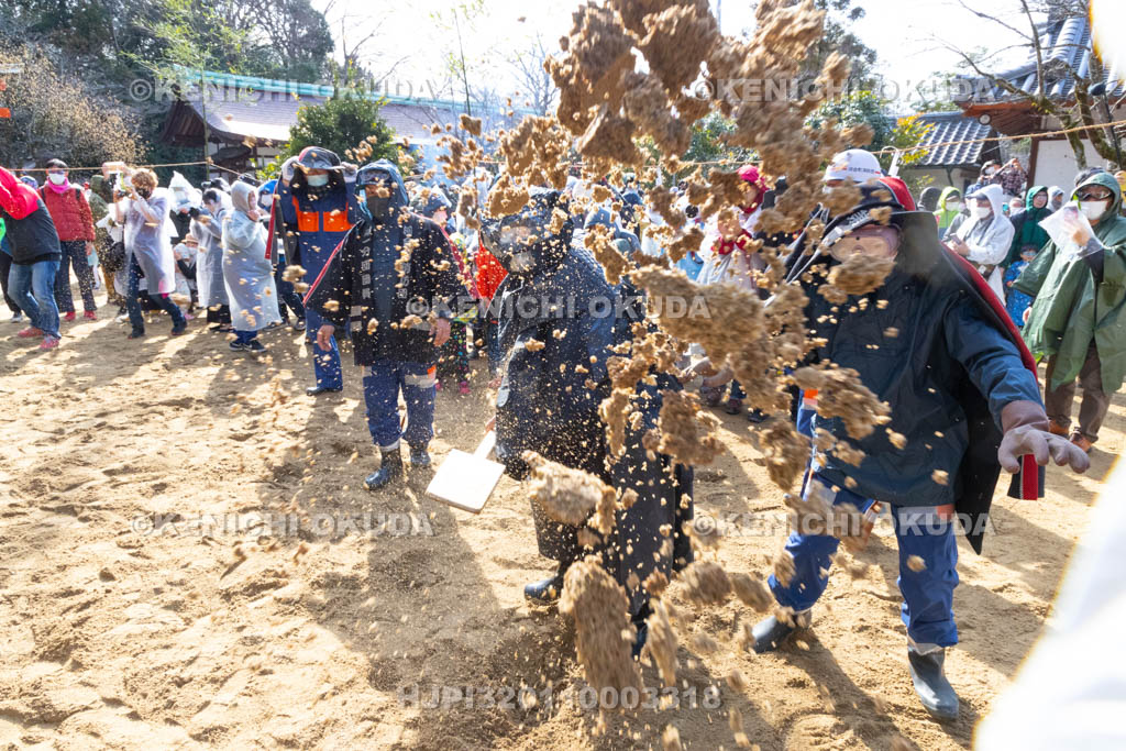 奈良県　廣瀬大社　砂かけ祭（お田植祭）　庭上の儀
