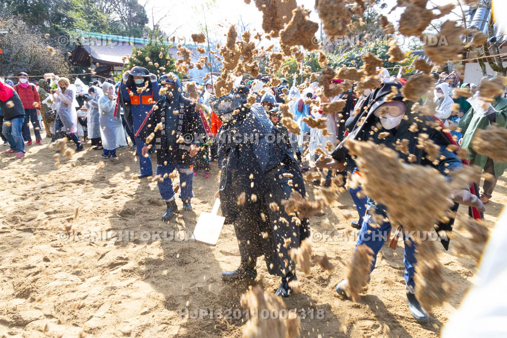 奈良県　廣瀬大社　砂かけ祭（お田植祭）　庭上の儀