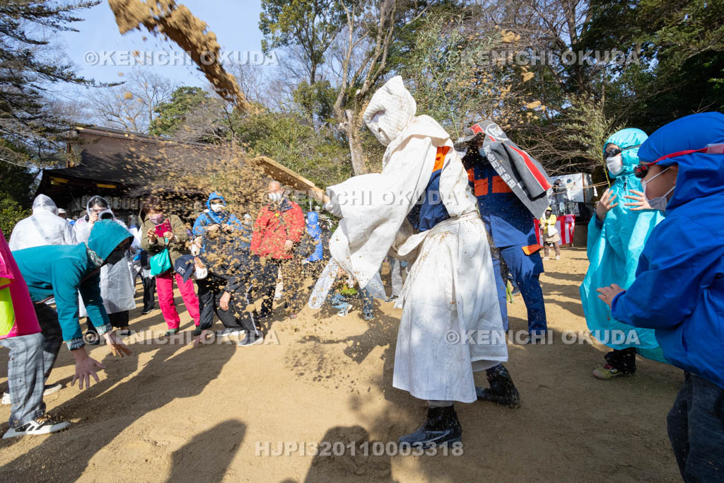 奈良県　廣瀬大社　砂かけ祭（お田植祭）　庭上の儀