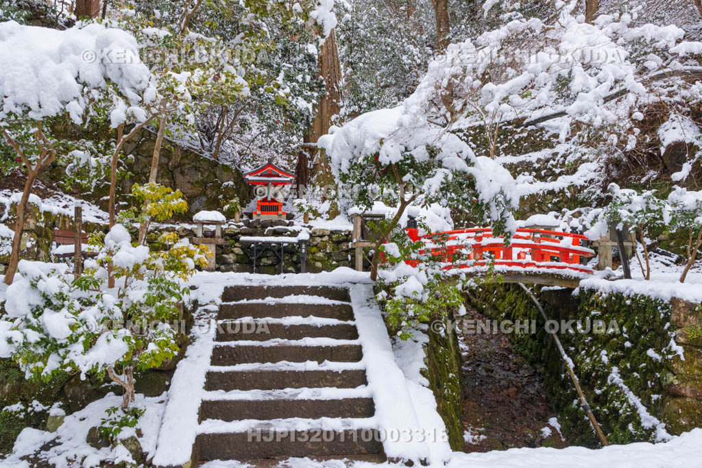 京都府　雪の鞍馬寺　双福苑