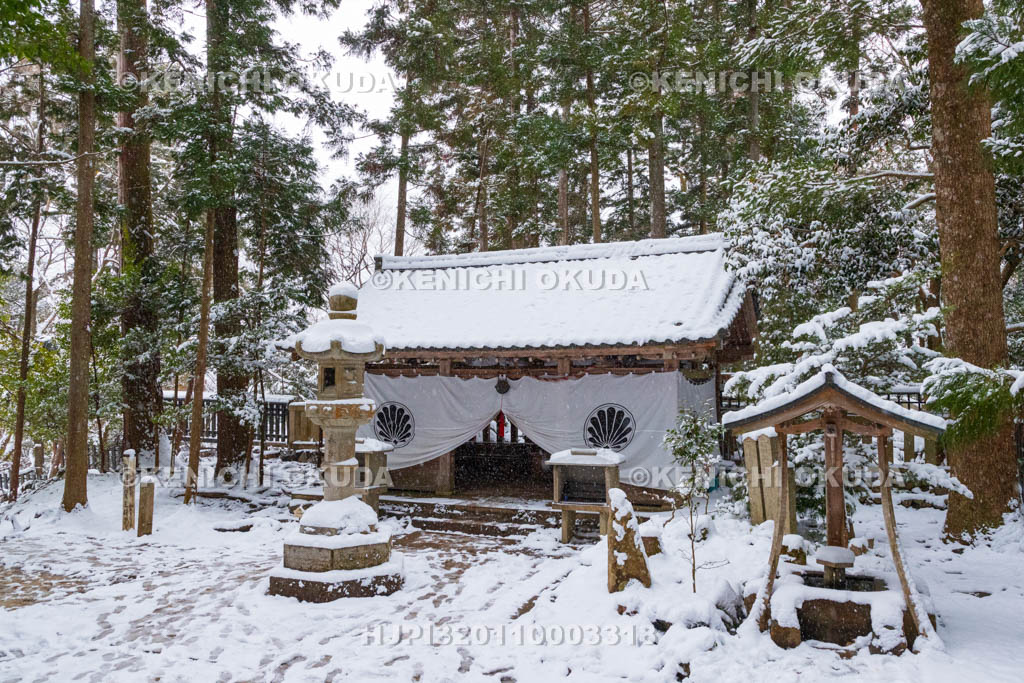 京都府　雪の鞍馬寺　奥の院魔王殿　拝殿