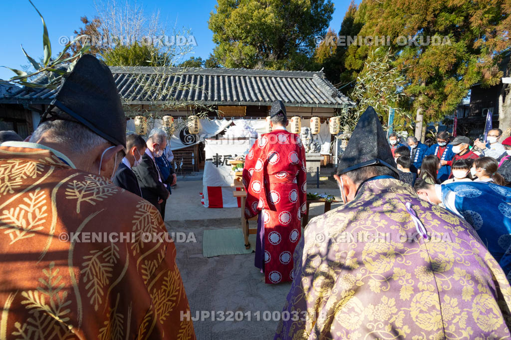 奈良県　調田坐一事尼古神社　おんだ祭　祝詞奏上