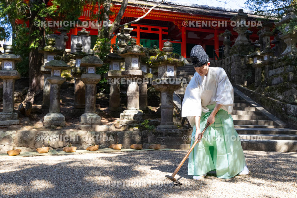 奈良県　春日大社　榎本神社前　御田植神事