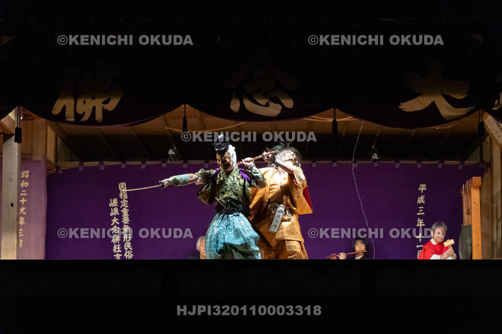 京都府　清凉寺　嵯峨大念佛狂言　お松明公演