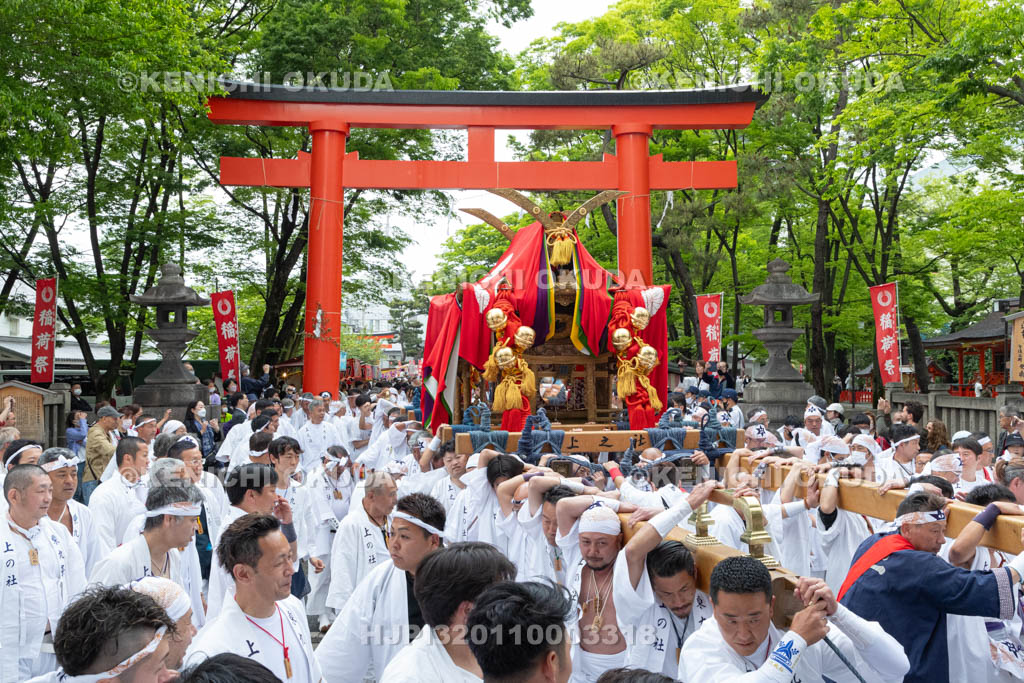 京都府　伏見稲荷大社　稲荷祭（区内巡幸）　発輿