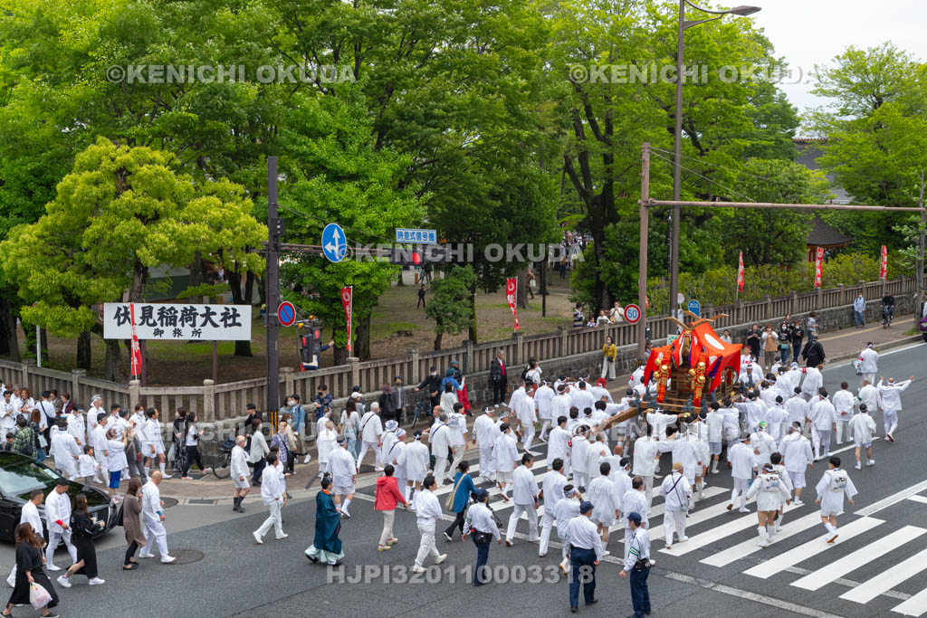 京都府　伏見稲荷大社　稲荷祭（区内巡幸）　発輿