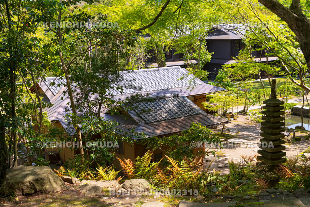 奈良県　瑜伽山園地（ゆうがやまえんち）　旧山口氏南都別邸庭園　茶室裏