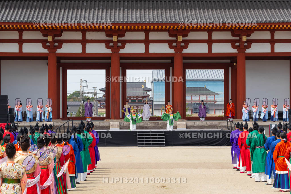 奈良県　平城宮跡　平城京天平祭・春　平城京天平行列　平城遷都之詔　舞楽