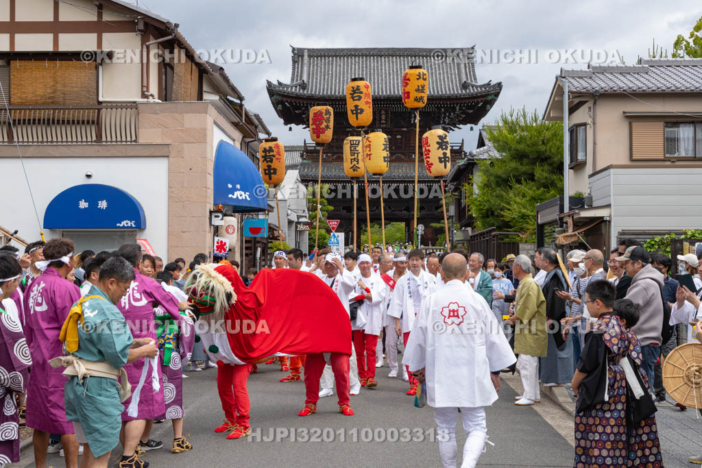 京都府　嵯峨祭還幸祭　渡御巡行　獅子舞
