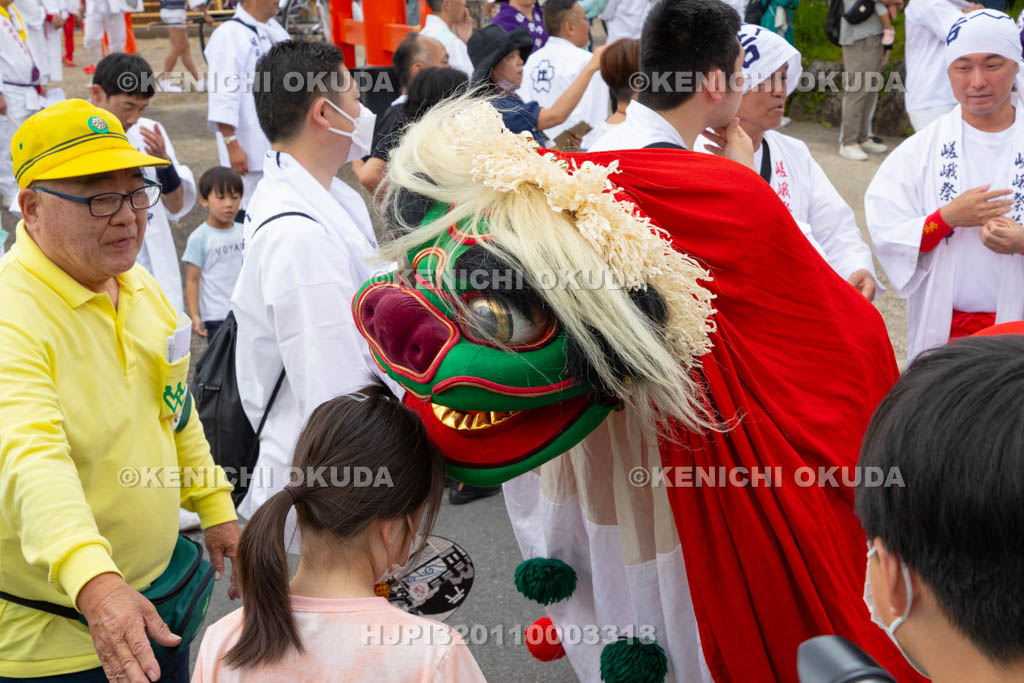 京都府　嵯峨祭還幸祭　渡御巡行　獅子舞