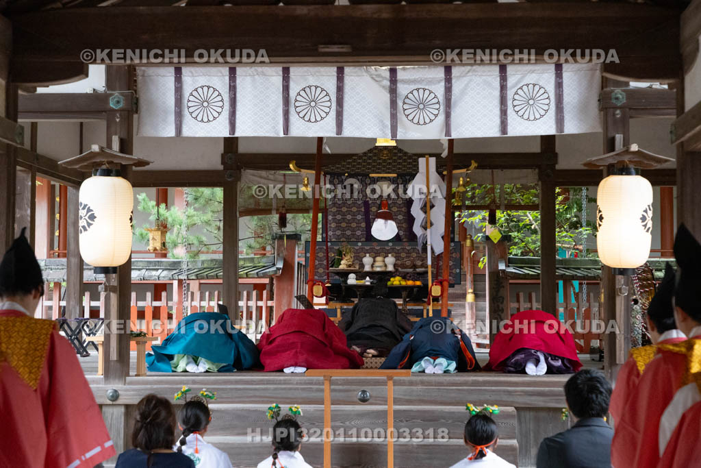 奈良県　手向山八幡宮　転害会　御本社祭典（本宮祭）　拝礼