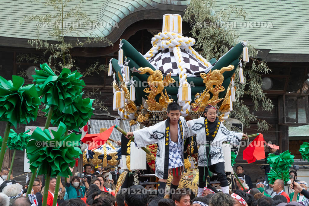 兵庫県　曽根天満宮　秋季例大祭（本宮）　子供屋台宮入（梅井）