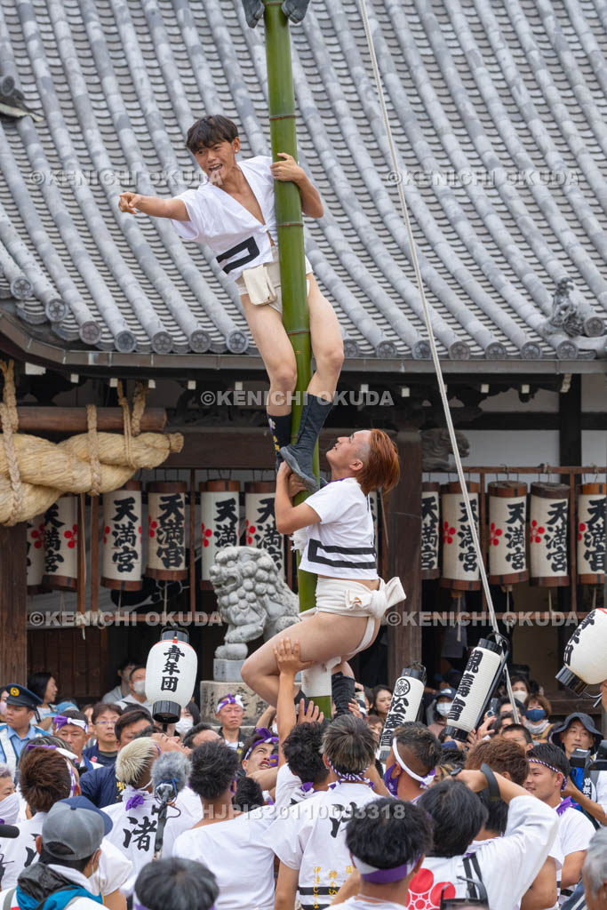 兵庫県　曽根天満宮　秋季例大祭（本宮）　神事竹割り