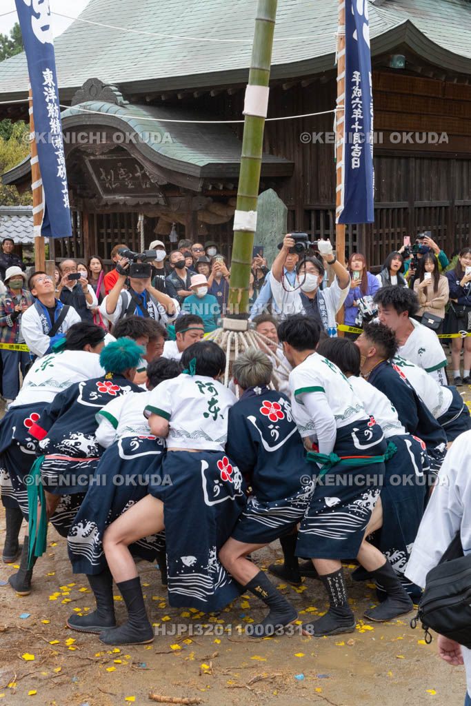 兵庫県　曽根天満宮　秋季例大祭（本宮）　神事竹割り