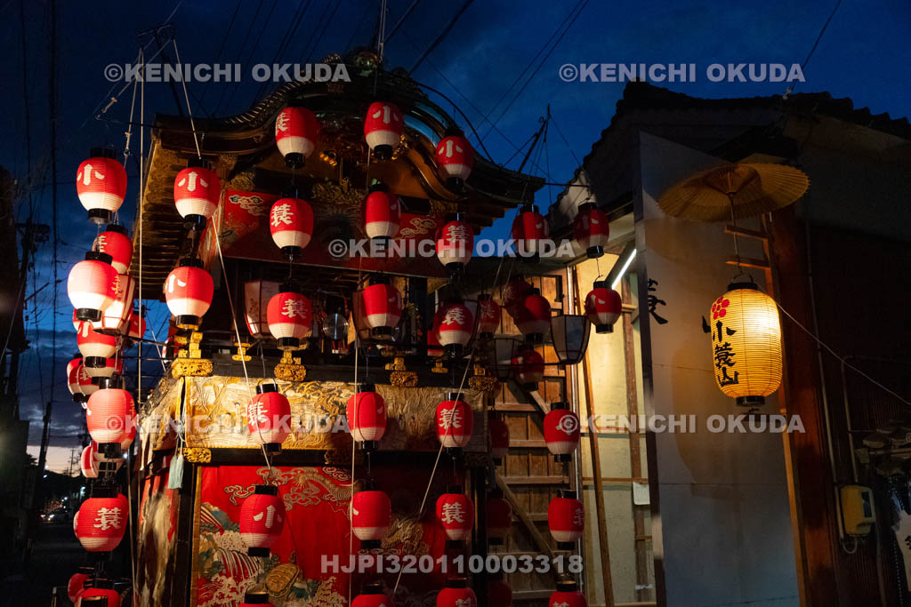 三重県　菅原神社　上野天神祭（宵山）　夜のだんじり