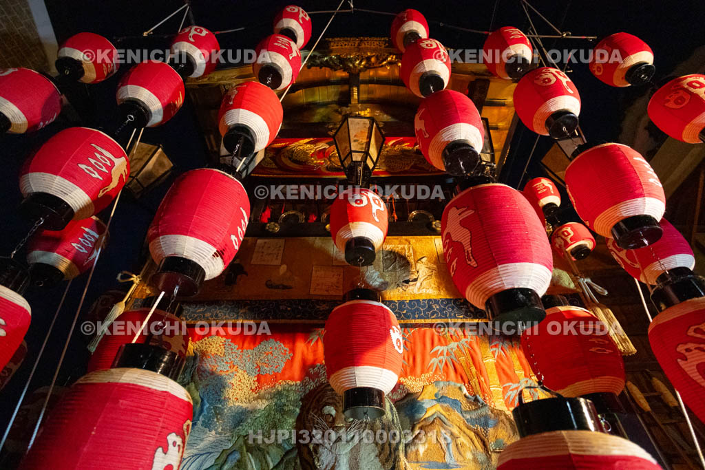 三重県　菅原神社　上野天神祭（宵山）　夜のだんじり