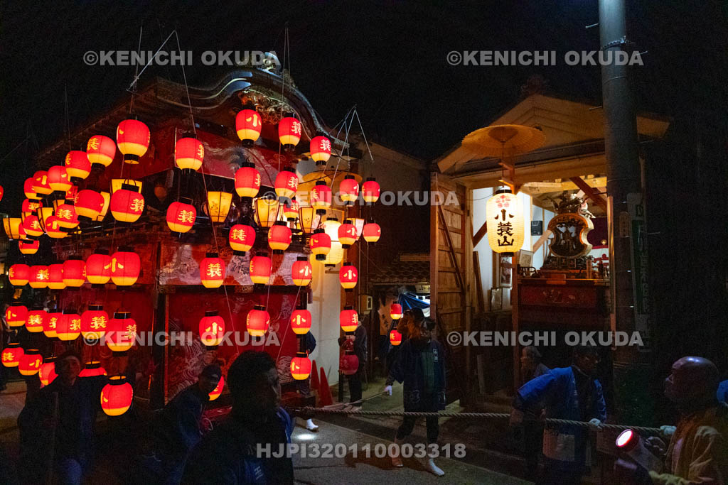 三重県　菅原神社　上野天神祭（宵山）　夜のだんじり巡行