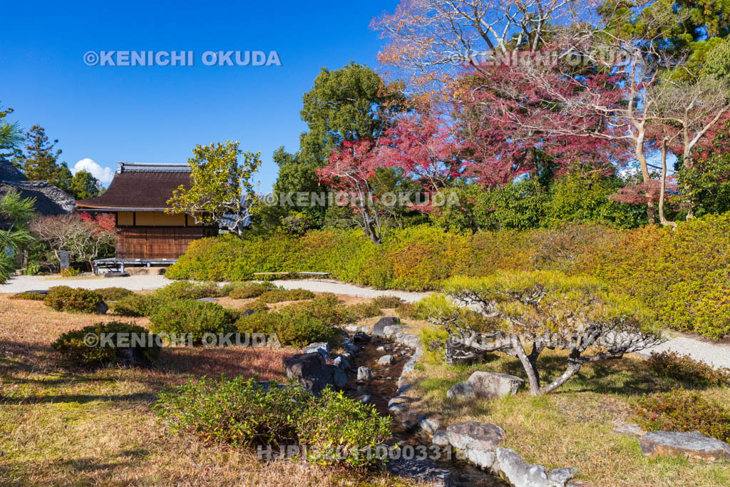 奈良県　紅葉の依水園　後園と柳生堂