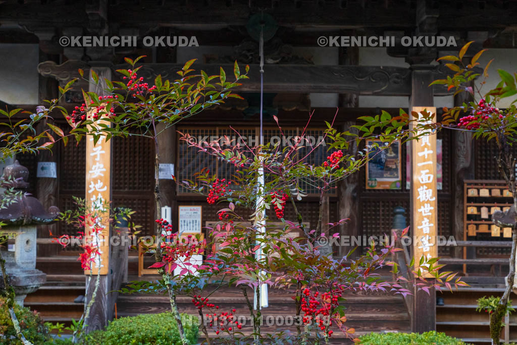 奈良県　秋の聖林寺　本堂