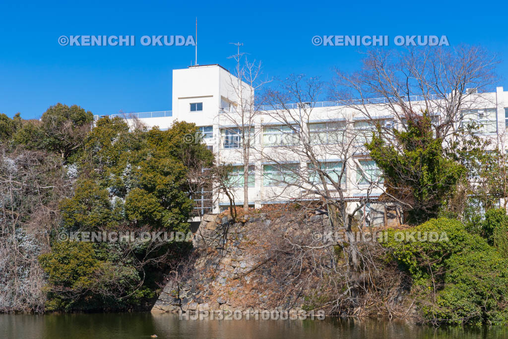 奈良県　大和郡山城　砂子の間前櫓跡と郡山高等学校