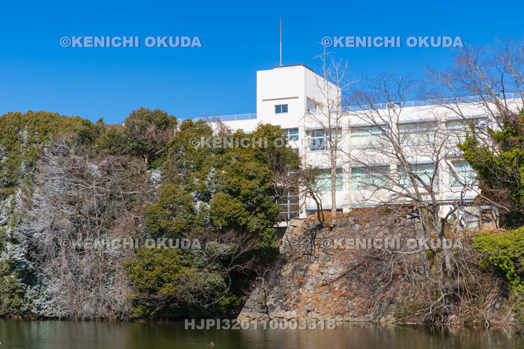 奈良県　大和郡山城　砂子の間前櫓跡と郡山高等学校