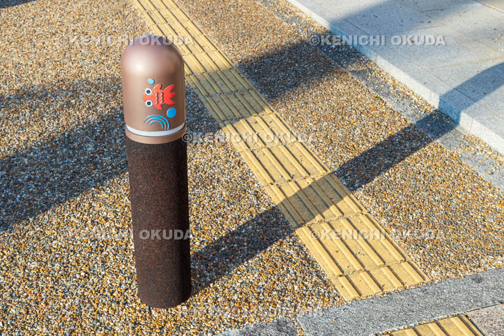 奈良県　大和郡山城下町　藺町（いのまち）通り　金魚のポール