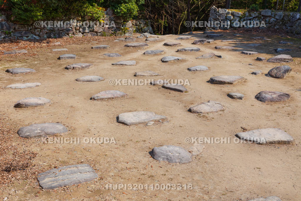 滋賀県　安土城址　天主台　礎石