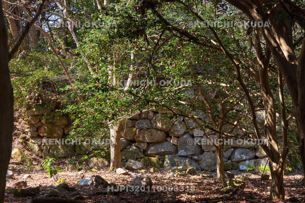 滋賀県　観音寺城跡　本丸跡の石垣