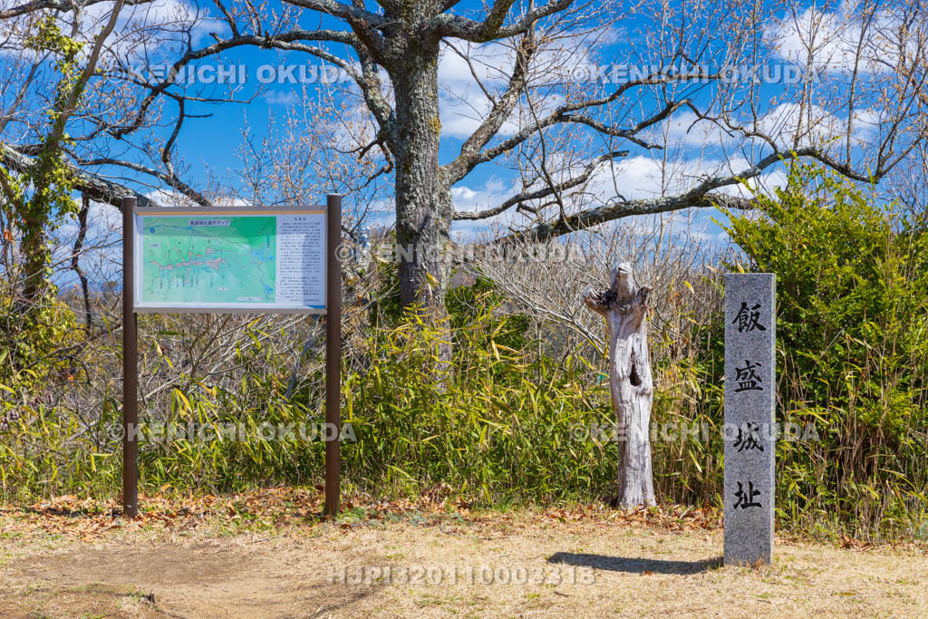 大阪府　飯盛山城跡　飯盛城址石碑